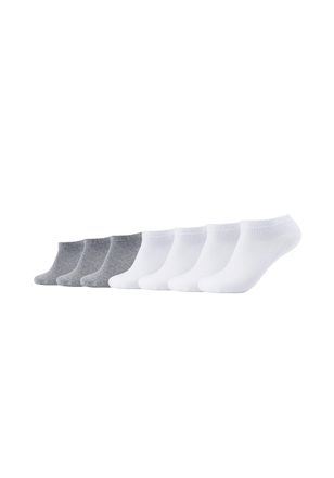 Camano Mens 3003 Ca-Soft Sneakers, 7 Pairs Ankle Socks, Opaque, Weiß (White Combi 01), 43-46 (Pack of 7)