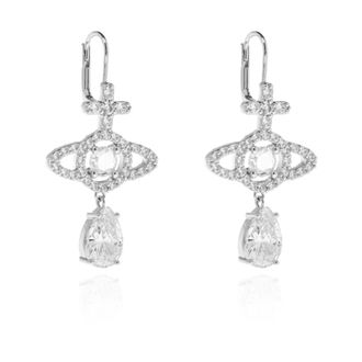 Vivienne Westwood Earrings, female, Gray, Size: ONE SIZE Earrings with Shimmering Crystals
