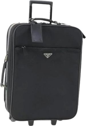 Prada Pre-owned Weekend Bags, female, Black, Size: ONE SIZE Pre-owned Nylon Weekend Bag