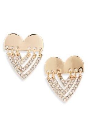 Panacea Chain Heart Drop Earrings in Gold at Nordstrom Rack