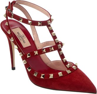 Valentino Rockstud Caged 100 Suede Pump