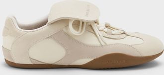 Charles & Keith Nylon & Suede Top-Flap Sneakers