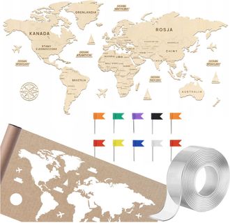 OEM Mapa Del Mundo De Madera De 120 Cm Con Accesorios. Mapa Del Mundo Para La Pared Del Pa&iacute;s