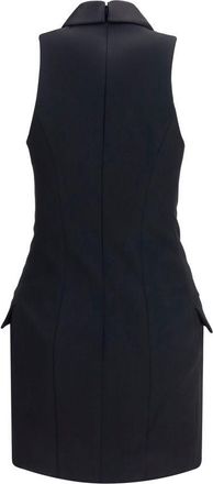 Balmain Womens Black Wool Oves Aries Casual Dress