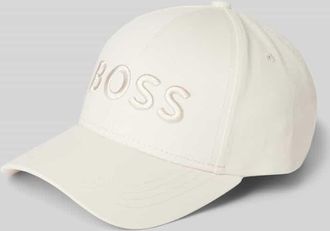 HUGO BOSS Basecap aus reiner Baumwolle Modell ARI-BOSS-E in Offwhite, Größe 1