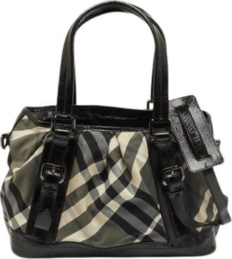 Burberry Pre-owned Handbags, female, Multicolor, Size: ONE SIZE Pre-owned Nylon Shoulder Bag