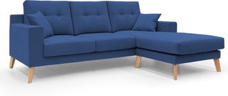 Divani.Store Divani.store - Danish Sof&aacute; Rinconero Moderno Reversible De Tela Suave E Impermeable 237 Cm Azul