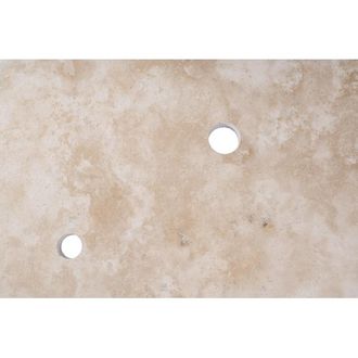 Saniclass Travertine Topblad - 80x46cm - 1 kraangat - 1 sifon-uitsparing - gemeleerd natuursteen