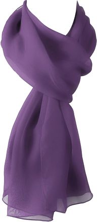 World of Shawls Chiffon Scarves Wraps for Wedding Party Special Occasions Women Plain Neck Scarf Soft Headwrap Girls Headscarf Sheer Wrap 45 x 160 Cm (Purple)