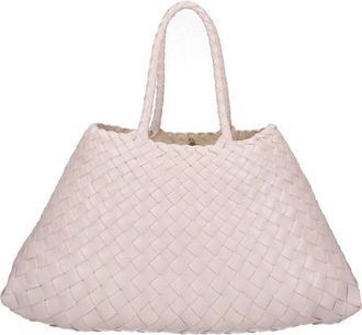 Dragon Diffusion Cream Santa Croce Braided Leather Handbag