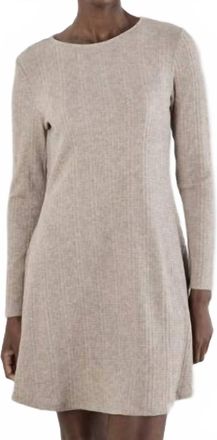 Apricot Waffle Stripe Soft Touch Dress In Stone