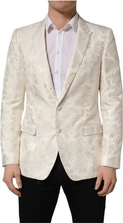 Dolce & Gabbana Chaqueta de un solo pecho floral - Suits - Hombre - Beige - L