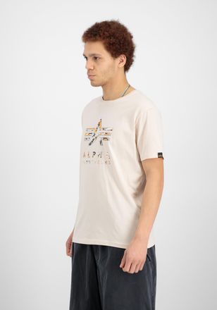 Alpha Industries T-Shirt ALPHA INDUSTRIES Camo Puff Print T-Shirt, Herren, Gr. M, weiss (jet stream wei&szlig;), Obermaterial: 100% Baumwolle, Shirts T-Shirt