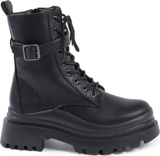 19V69 Womens Ankle Boot Black Synthetic Leather - Size UK 3