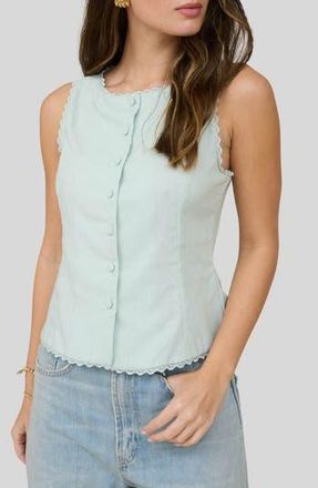 Blu Pepper Lace Trim Buttoned Top in Mint at Nordstrom Rack, Size Small