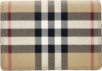 Burberry Beige Black Pvc Leather Wallet (Tri-Fold) (Pre-Owned)