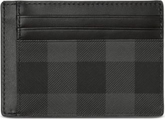 Burberry checked Clip-Card case - men - Thermoplastic Polyurethane (TPU)/Cotton - One Size - Grey