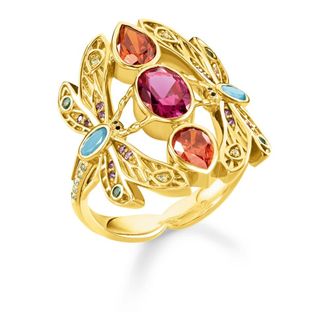 Thomas Sabo Ring Dragonfly Gold-colored, Multicolored Tr2228-471-7-54
