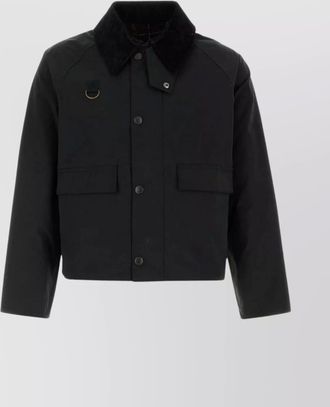 Barbour cotton blend jacket collar detail