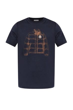 Moncler PRINTED COTTON T SHIRT Size: XXL, colour: NAVY