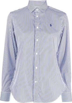 Polo Ralph Lauren Lange Mouwen Shirt met Knopen - Dames - Overhemden - Blauw - 3XS - Katoen - Overhemden