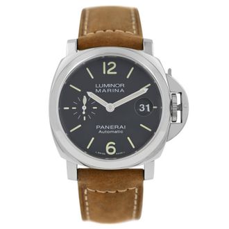 Officine Panerai Pre-owned Panerai Luminor Marina Black Dial Mens Watch PAM01048