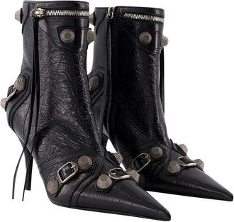 Balenciaga Womens Leather Cagole H90 Ankle Boot (Authentic Pre-Loved)