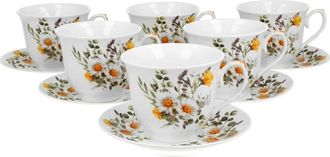 OEM Juego De 6 Tazas Y Platillos Daisy