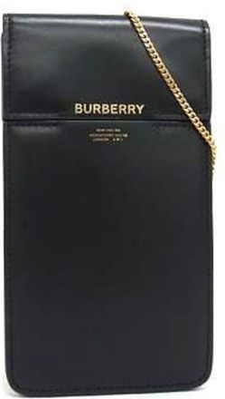 Burberry Black Leather Handbag Shoulder Bag Tote Bag (Pre-Owned)