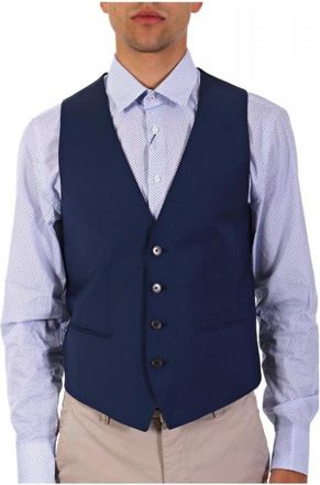 HUGO BOSS H-Huge Vest - Heren - Gillet - Blauw - XL - Wol - Kostuums