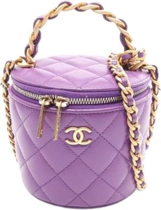 Chanel Pre-owned Mini Shoulder Bag - Dames - Vintage Mini Tas - Paars - ONE Size - Leer - Vintage
