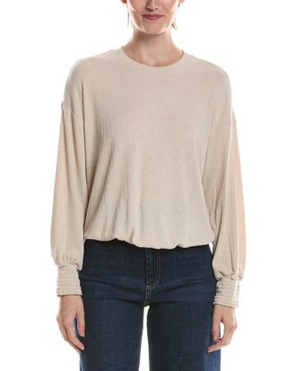 Michael Stars Tia Ribbed Crewneck Sweatshirt