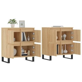 Berkfield Home Sideboards 2 pcs Sonoma Oak Engineered Wood in Light Tan