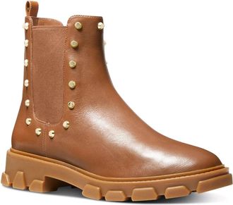 Michael Kors Ridley 40F2RIFE5L Boots Womens Brown Leather Chelsea JZZ1205