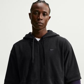 Nike Mens Therma-FIT Full-Zip Fleece Hoodie in Black | IX7291-010