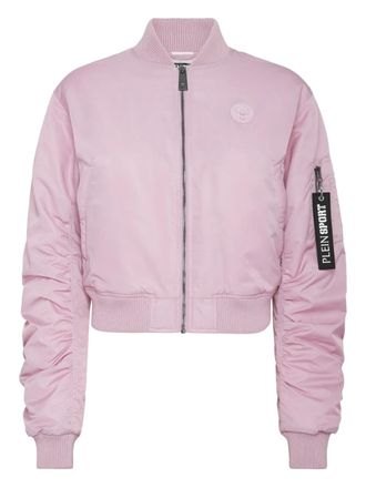 Plein Sport icon-detail zip-up bomber jacket - Pink