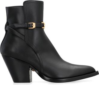 Versace Schoenen, Dames, Zwart, 40 EU, Leer, Medusa 95 Enkellaarsjes