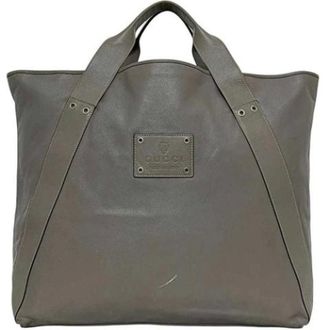 Gucci Pre-owned Tote Bags, unisex, Gray, Size: ONE SIZE Pre-owned Leather Tote Bag