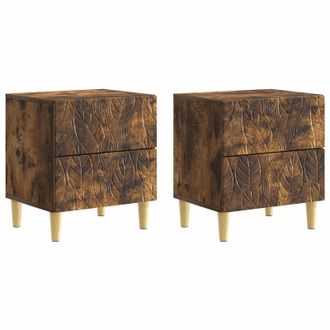 vidaXL Mesita De Noche 2 Pcs Roble Ahumado 43 X 34,5 X 48 Cm Vidaxl