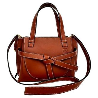 Loewe Pre-owned Mini Gate Tote - Dames - Vintage Handtas - Bruin - ONE Size - Leer - Vintage