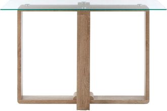 Premier Housewares Interiors By Premier Tempered Glass Console Table, Elegant Hallway Table For Livingroom, Airy Modern Console Table For Bedroom