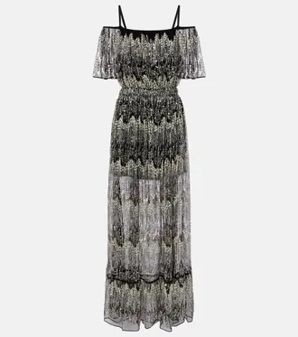 Paco Rabanne Abito lungo off-shoulder