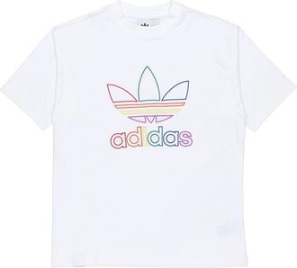 adidas originals Pride Tee Rainbow Logo Short Sleeve White FI0882