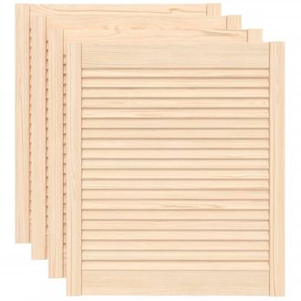 vidaXL Puertas De Armario De Lamas 4 Uds Madera De Pino 69x59,4 Cm Vidaxl