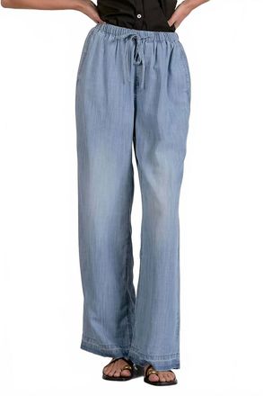 Elan Drawstring Tencel Denim Pants In Blue