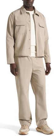 Mani&egrave;re De Voir Milo Technical Cargo Jacket in Taupe at Nordstrom, Size Xx-Large
