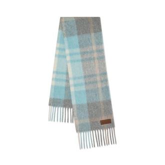 Mulberry Oversized Check Textured Scarf in Grey-Light Blue at Nordstrom
