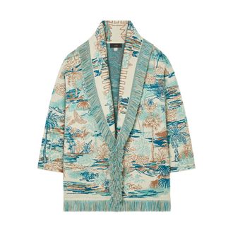 Alanui Lost In The Blue Fringed Cardigan