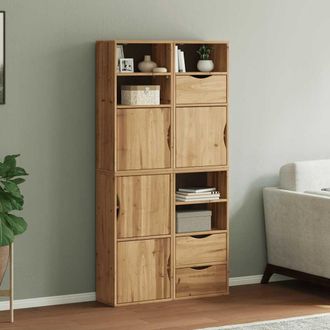 Berkfield Home Side Cabinets 4 pcs ODDA 40x24x79 cm Solid Wood Pine in Brown | Size: 40 x 24 x 79 cm