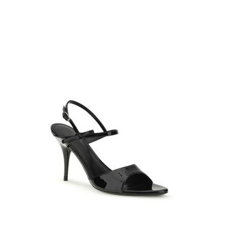 Balenciaga Womens Avenue Bow Sandal Black Calf Leather Bos Heels